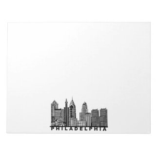 Philadelphia Skyline Silhouette  Notepad