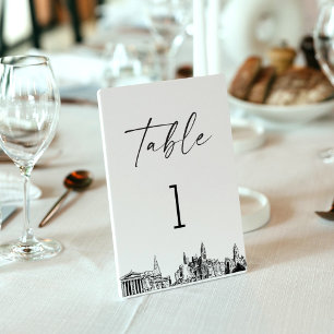 Philadelphia Skyline Table Number 3.5x5 Card