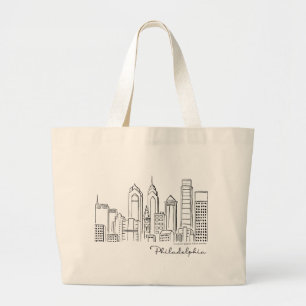 Philadelphia Skyline Tote Bag - Jumbo/Large Size