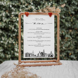 Philadelphia Skyline Wedding Dinner Menu Card 5x7<br><div class="desc">The Skyline Collection is a stunning assortment of meticulously sketched city skylines that capture the essence of iconic urban landscapes. Perfectly suited for metropolitan weddings or destination weddings alike,  this collection embodies the timeless charm of cityscapes and brings an elegant touch to your special day.</div>