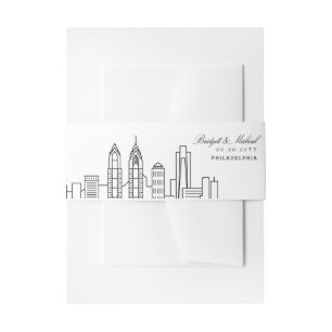 Philadelphia Skyline Wedding Invitation Belly Band