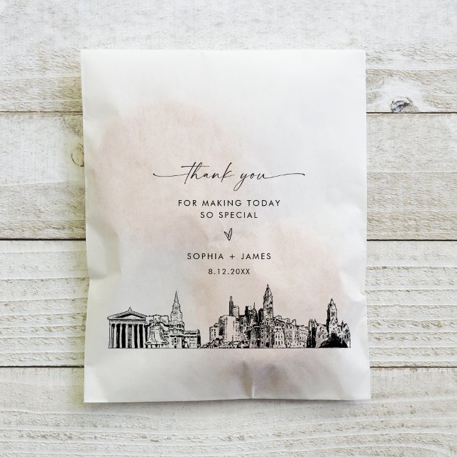 Philadelphia Skyline Wedding Thank You Favour Bags (Creator Uploaded)