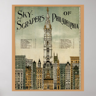 Philadelphia Skyscrapers (1898 Vintage Poster) Poster