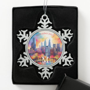 Philadelphia Snowflake Pewter Christmas ornament