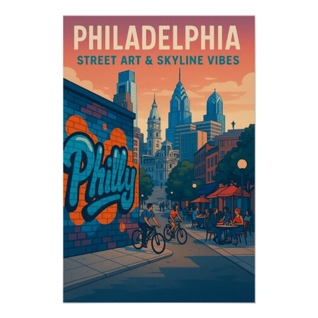 Philadelphia – Street Art & Skyline Vibes Poster (Front)