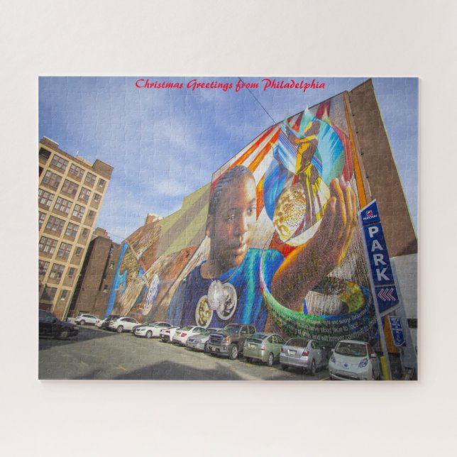 Philadelphia Street Scenes. Christmas Greetings Jigsaw Puzzle (Horizontal)