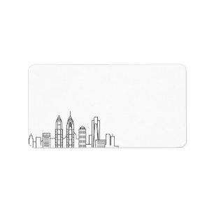 Philadelphia Stylized Skyline   Blank Label