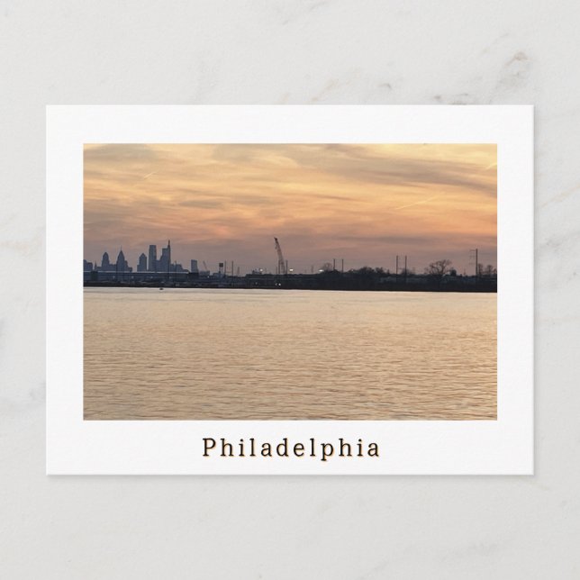 Philadelphia Sunset Photo Postcard (Front)
