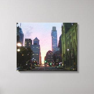 Philadelphia Sunset Wrapped Canvas Picture