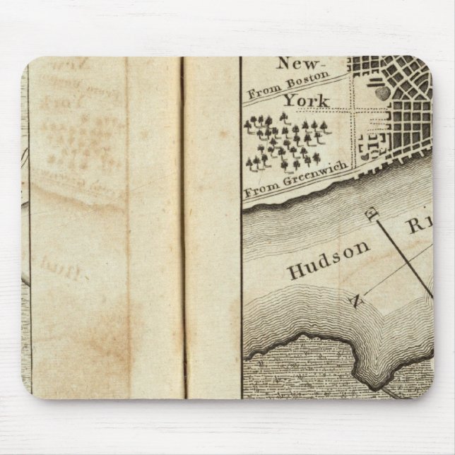 Philadelphia to New York Road Map Mouse Mat (Front)