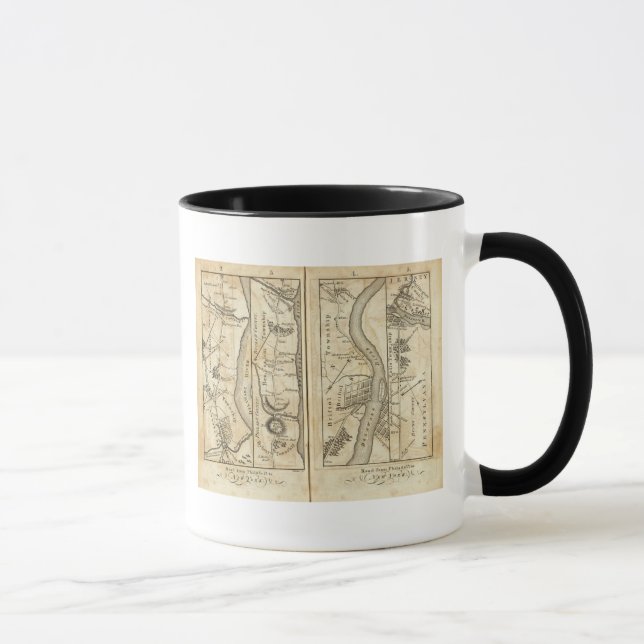 Philadelphia to New York Road Map Mug (Right)