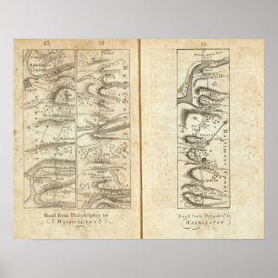 Philadelphia to Washington Road Map 4 Poster