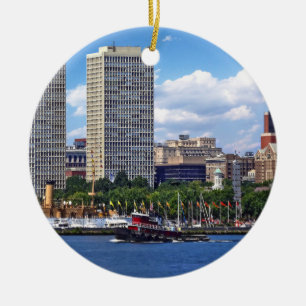 Philadelphia - Tugboat by Philadelphia Skyline II Ceramic Tree Decoration