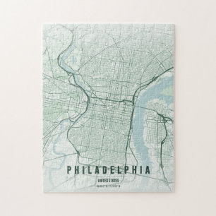 Philadelphia USA City Map Minimal Design Jigsaw Puzzle
