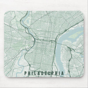 Philadelphia USA City Map Minimal Design Mouse Mat