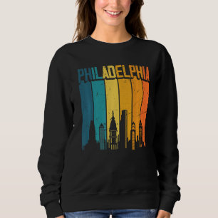 Philadelphia Usa Retro Vintage Sunset Skyline Phil Sweatshirt