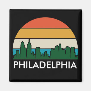 Philadelphia Vintage City Sunset Magnet