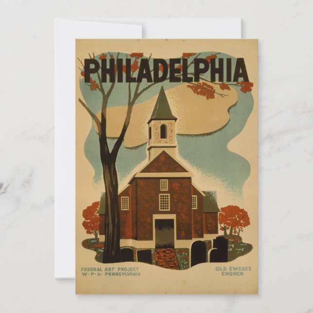 Philadelphia Vintage Poster Card (Front)