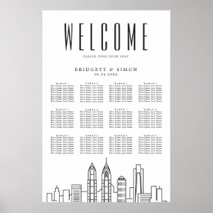 Philadelphia Wedding   12 Table Seating Chart 