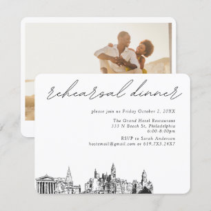 Philadelphia Wedding Elegant Rehearsal Dinner Enclosure Card