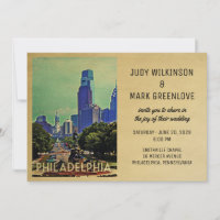 Philadelphia Wedding Invitation Vintage Philly