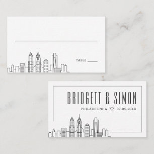 Philadelphia Wedding   Place Cards Front and Back