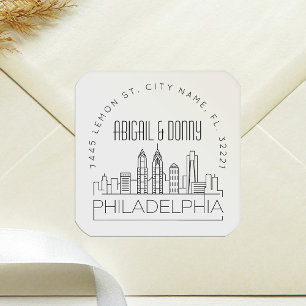 Philadelphia Wedding   Pre-Addressed Envelope Seal