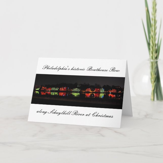 Philadelphia's historic Boathouse Row greetingcard Holiday Card (Front)