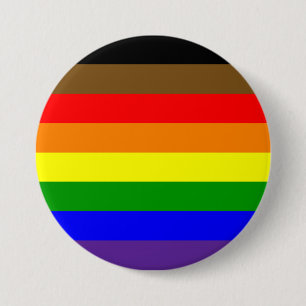 Philadephia Rainbow Pride Flag 7.5 Cm Round Badge