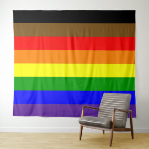 Philadephia Rainbow Pride Flag Horizontal Tapestry