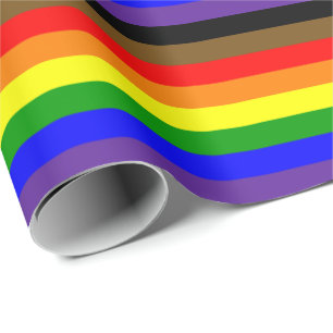 Philadephia Rainbow Pride Flag Horizontal Wrapping Paper