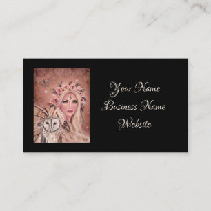 Philantha fairy with owl by Renee Lavoie Business Card