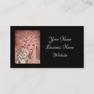Philantha fairy with owl by Renee Lavoie Business Card