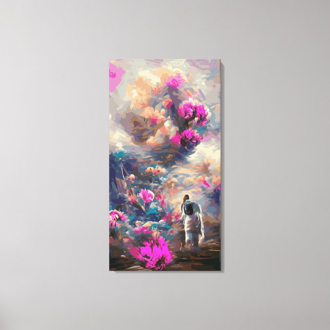 Philatelic surreal floral abstract landscape No. 1 Canvas Print (Front)