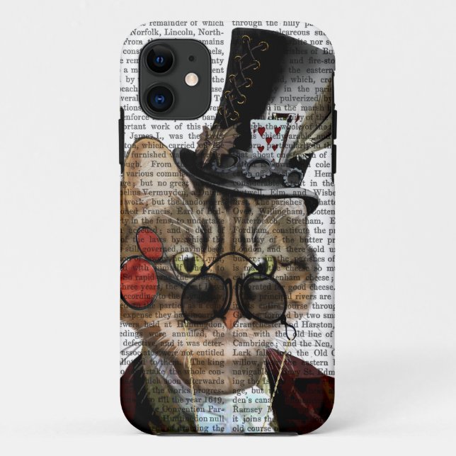 Phileas Feline Steampunk Cat & Top Hat 2 Case-Mate iPhone Case (Back)