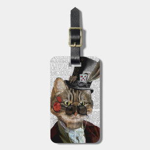 Phileas Feline Steampunk Cat & Top Hat 2 Luggage Tag
