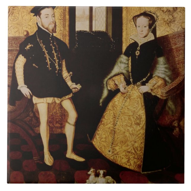 Philip II and Mary I, 1558 Tile (Front)