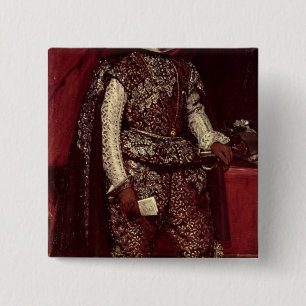 Philip IV of Spain in Brown and Silver 15 Cm Square Badge