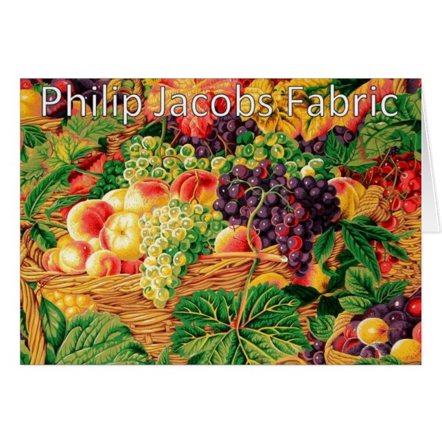 Philip Jacobs Fabric, Market Baskets Card. (Front Horizontal)
