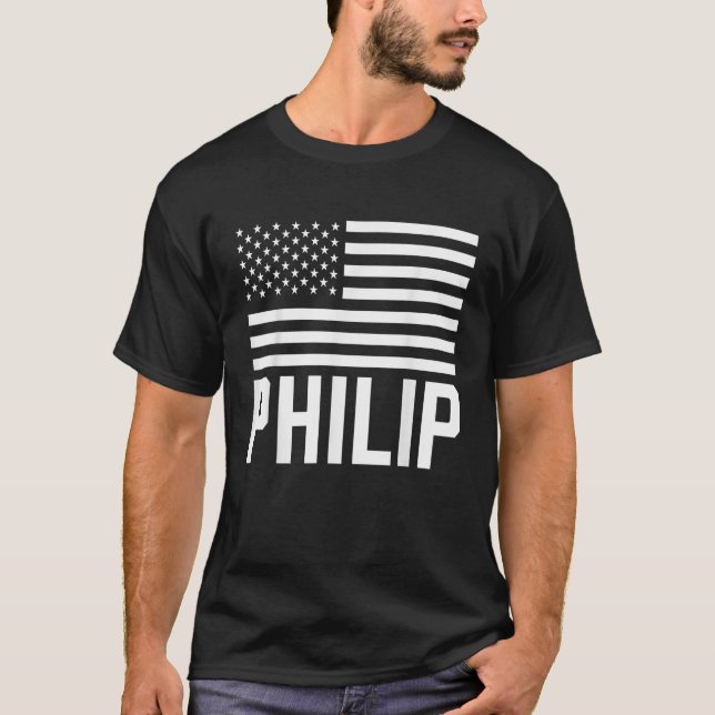 Philip Personalised Name Usa Birthday Forename T-Shirt (Front)