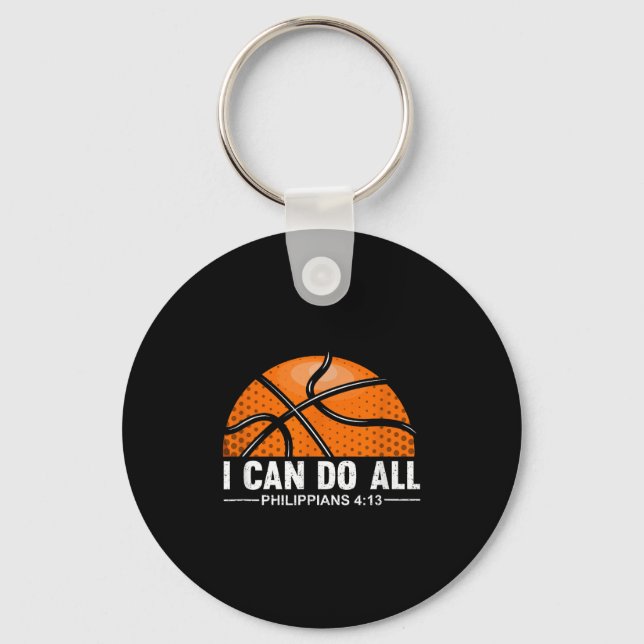 Philipans 4 13 I Can Do All Things Christian Baske Key Ring (Front)