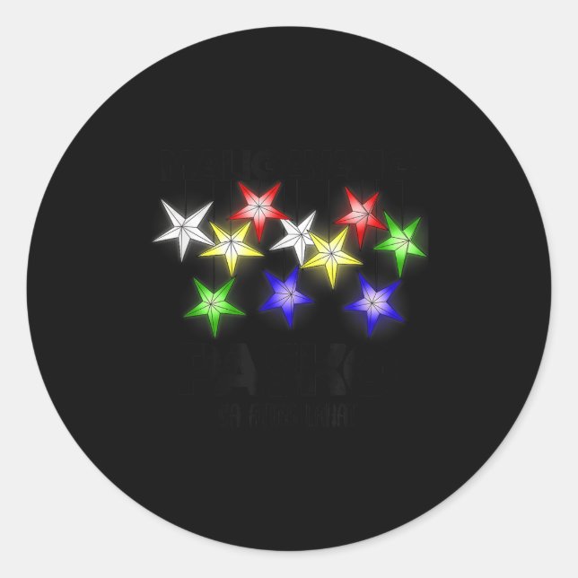 Philipnes Linas Filino Christmas Parol Xmas Pasko  Classic Round Sticker (Front)