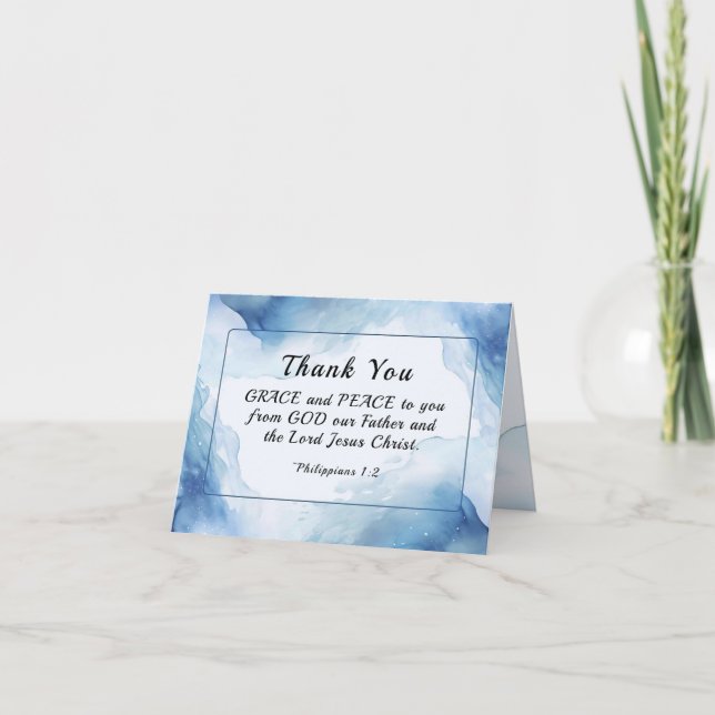 Philippians 1:2-3 Grace and Peace to You Bible  Thank You Card (Front)