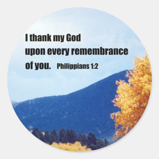 Philippians 1:2 classic round sticker (Front)