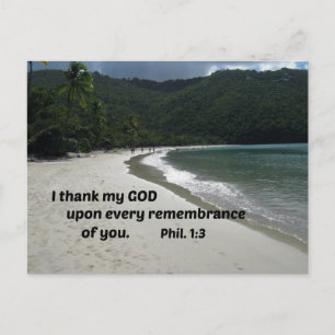 Philippians 1:3 I thank my God upon every Postcard
