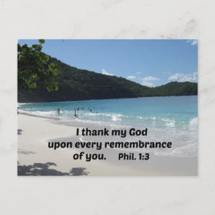 Philippians 1:3 I thank my God upon every Postcard