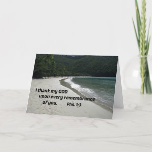 Philippians 1:3 I thank my God upon every Thank You Card