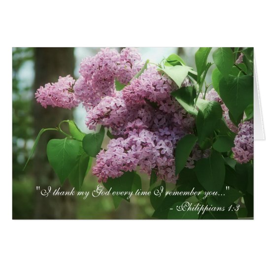 Philippians 1:3 Mother's Day Lilacs Card