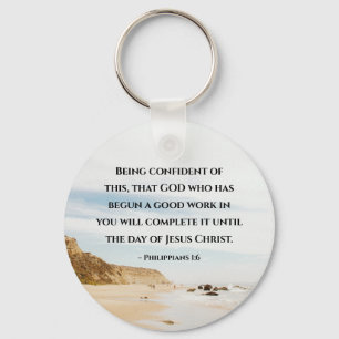 Philippians 1:6 GOD who has  begun a good work Key Ring