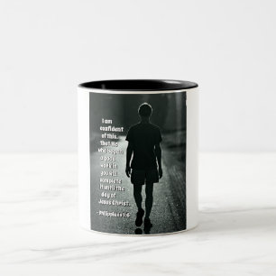 Philippians 1:6 He who has begun a good work Bible Two-Tone Coffee Mug